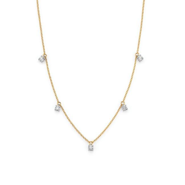 Collier.GG.Halskettemit5Brillanten.Krappenfassung.JuwelierRothUlm.HeinrichLausch