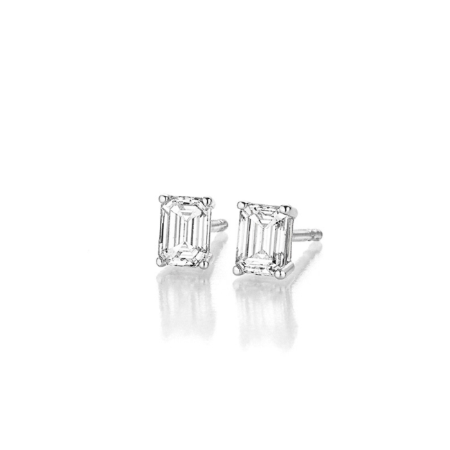 Ohrstecker.Solit&auml;r.Emerald-Cut.WG.JuwelierRothUlm.HeinrichLausch